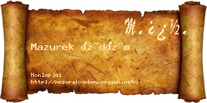 Mazurek Ádám névjegykártya